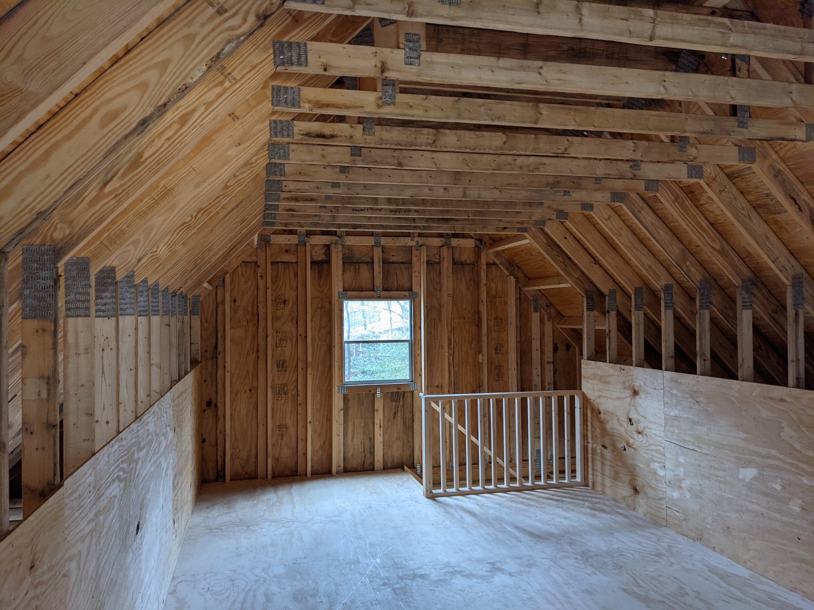 Attic garage recently built by Custom Garages of Virginia