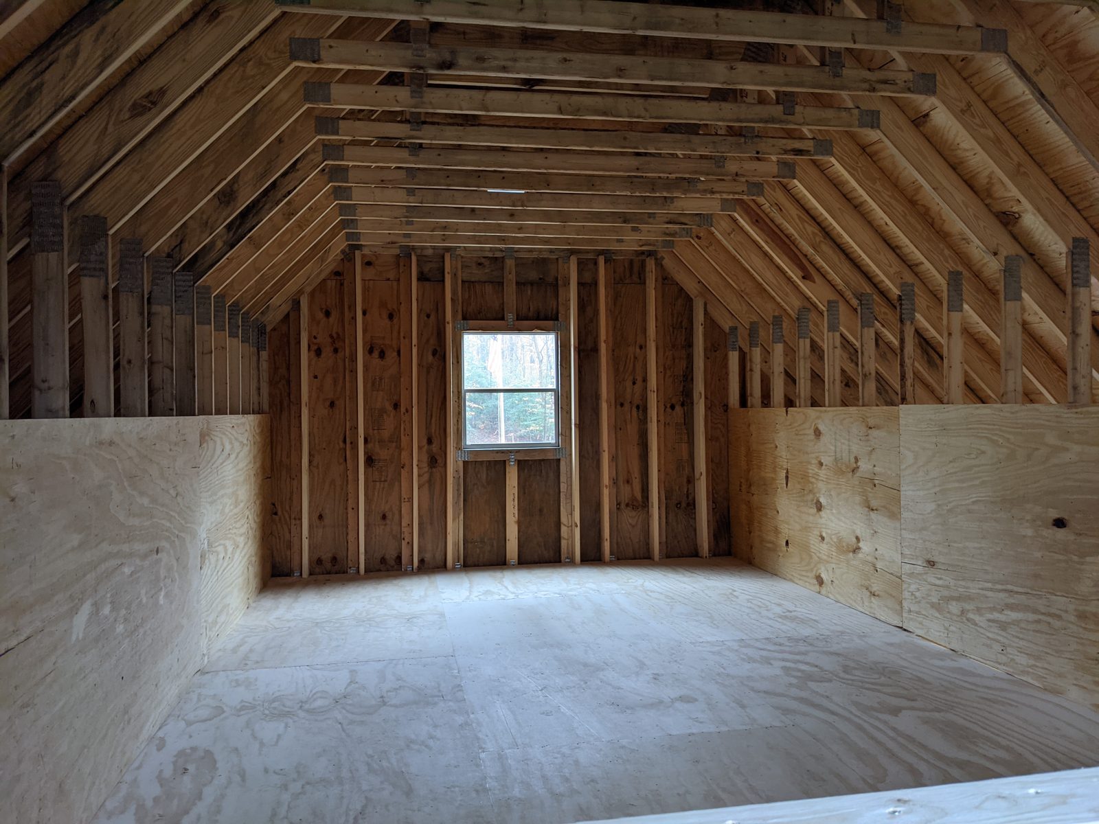 Attic garage recently built by Custom Garages of Virginia