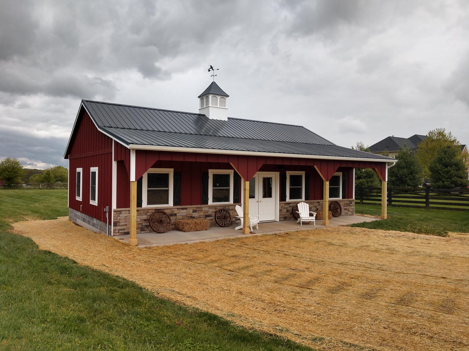 Single story garage recently built by Custom Garages of Virginia
