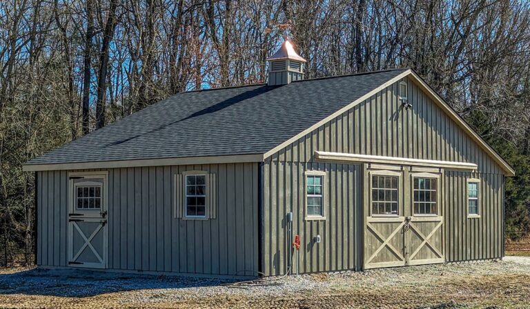 24x36 center aisle modular horse barn - Custom building by Custom Garages of Virginia