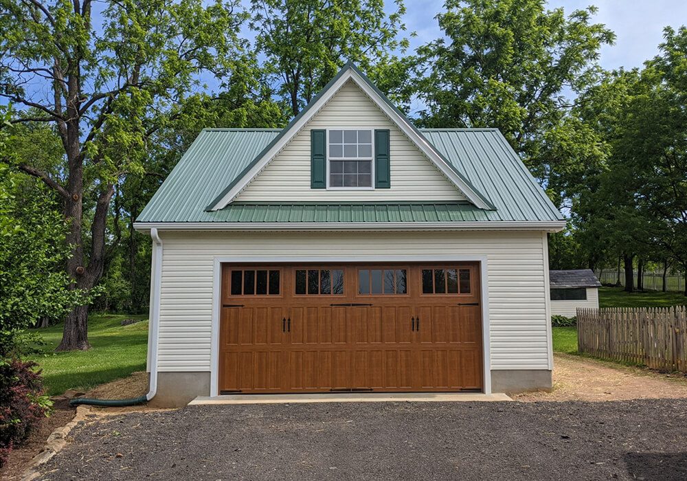Boston 24 x 26 9 12 attic truss w false a dormer - Custom building by Custom Garages of Virginia