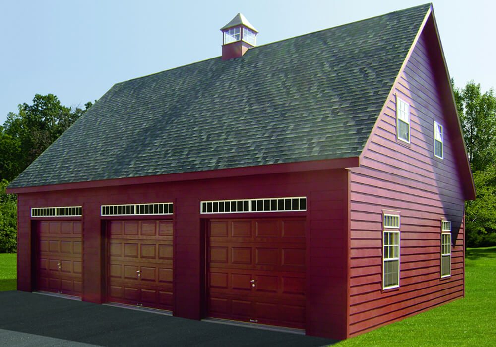 Boston 28 x 38 with hardie plank lap siding and 36 window cupola elite series - Custom building by Custom Garages of Virginia