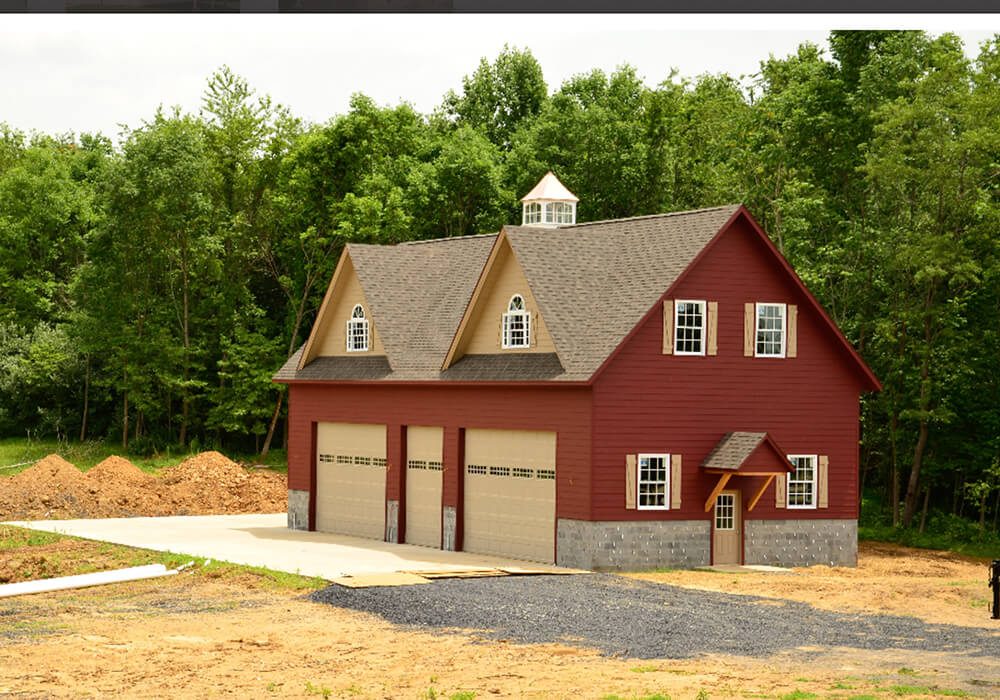 Boston 28 x 62 with hardie plank siding 2 a dormers cupola and insulated skylights 2 - Custom building by Custom Garages of Virginia