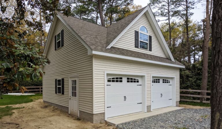 Dormer series 2 car garage 24x24 1 - Custom building by Custom Garages of Virginia