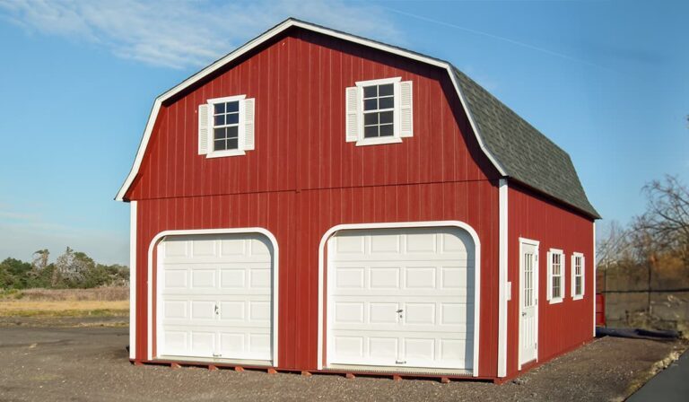Gambriel style 2 car garage 24x24 1 - Custom building by Custom Garages of Virginia