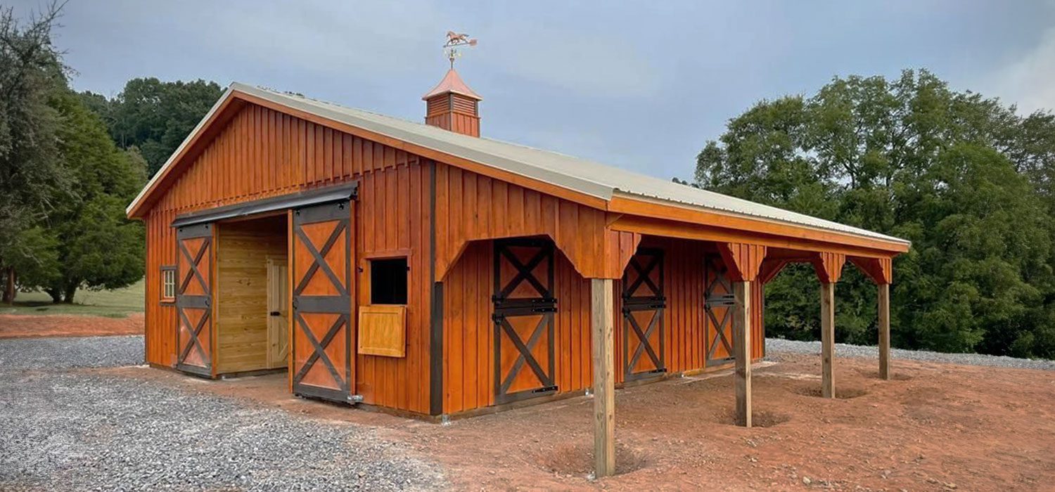Low profile horse barn in Virginia