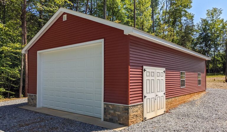 Single story 1 car garage 24x36 1 - Custom building by Custom Garages of Virginia