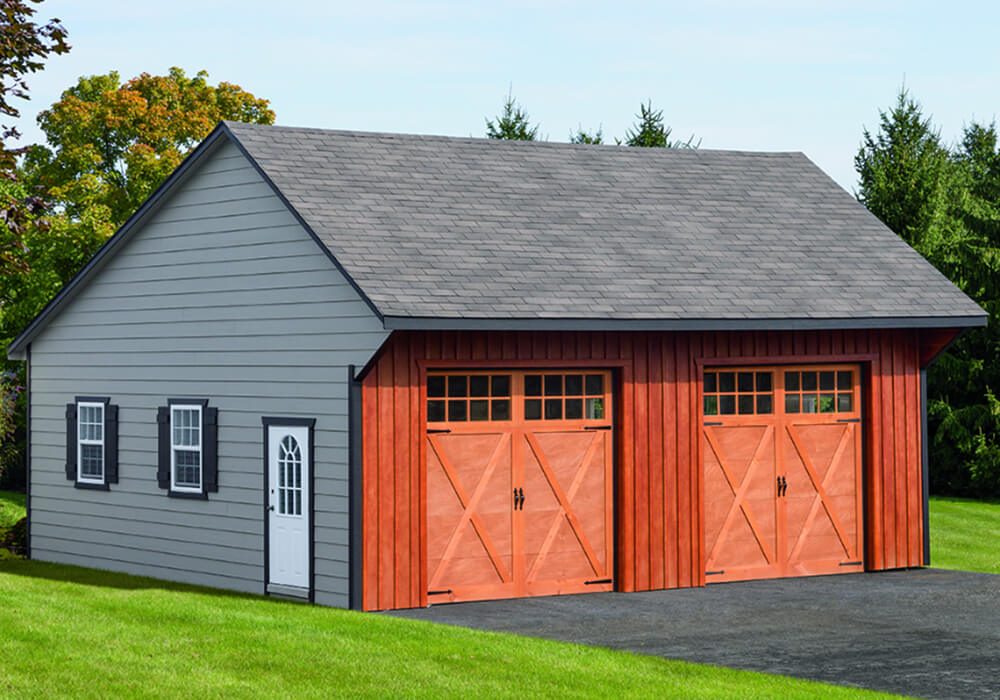 Single story 24 x 24 saltbox - Custom building by Custom Garages of Virginia