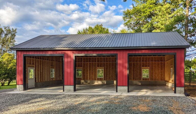 Single story 3 car garage 26x48 1 - Custom building by Custom Garages of Virginia