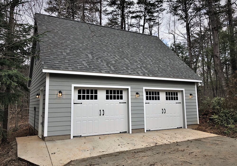 Single story with attic 24 x 28 attic truss garage lp lap siding - Attic Garages by Custom Garages of Virginia