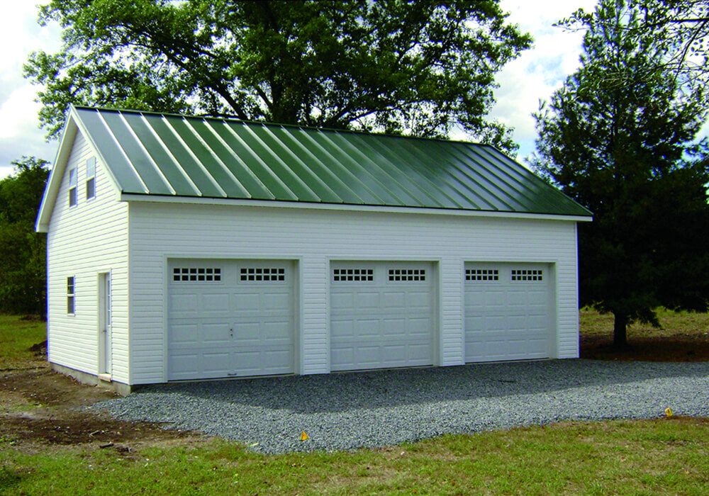 Single story with attic 24 x 36 vinyl garage - Attic Garages by Custom Garages of Virginia