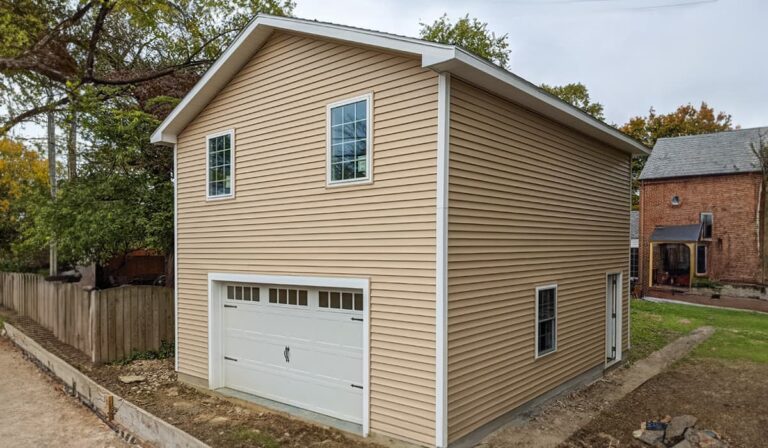 Two story 1 car garage 20x24 1 - Custom building by Custom Garages of Virginia
